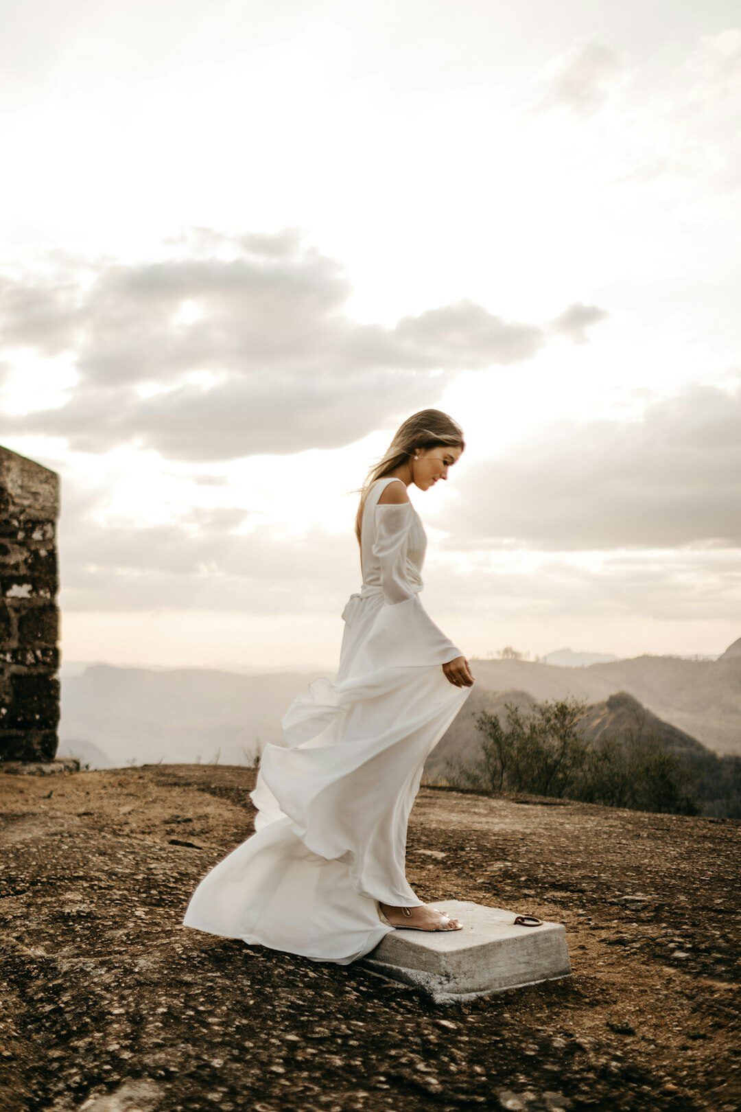 Uruguayan actress posing on a red carpet in an elegant gown