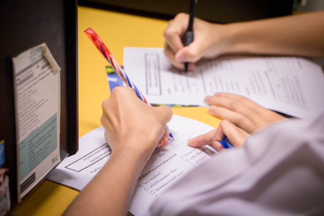 researchers examining documents